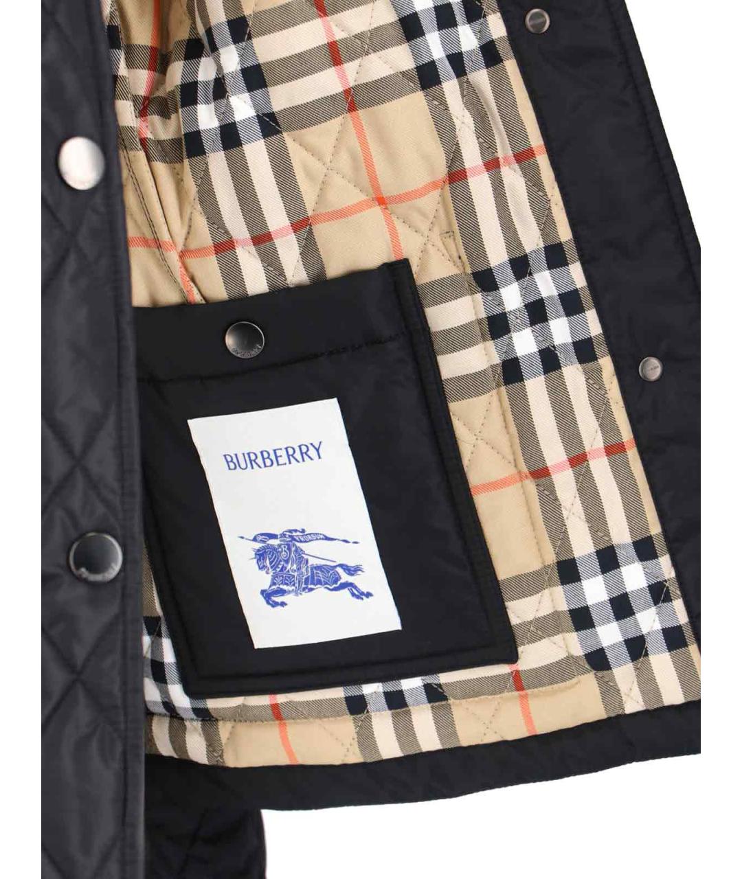 BURBERRY Темно-синяя полиамидовая куртка, фото 5