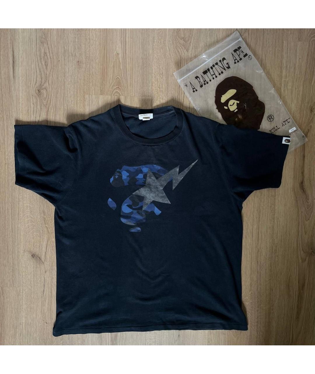 A BATHING APE Черная хлопковая футболка, фото 9
