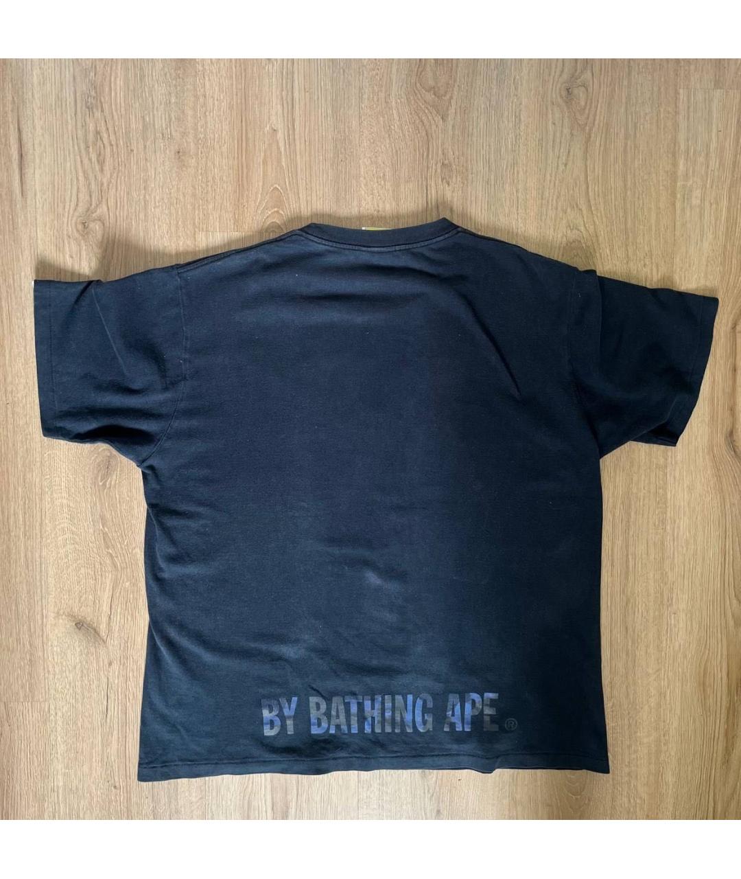 A BATHING APE Черная хлопковая футболка, фото 2