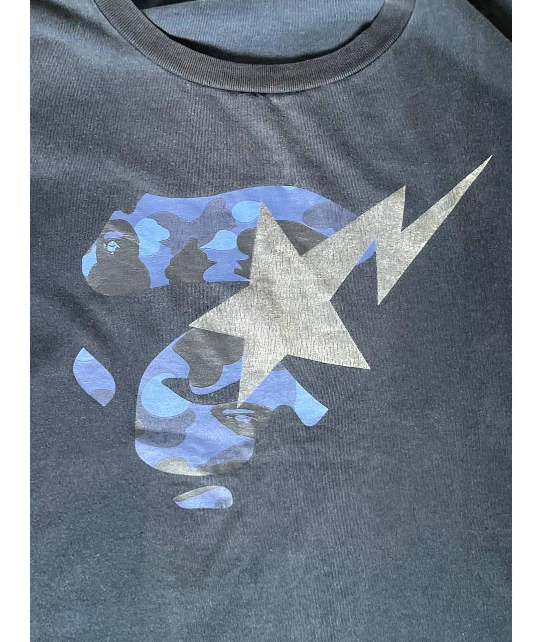 A BATHING APE Черная хлопковая футболка, фото 3
