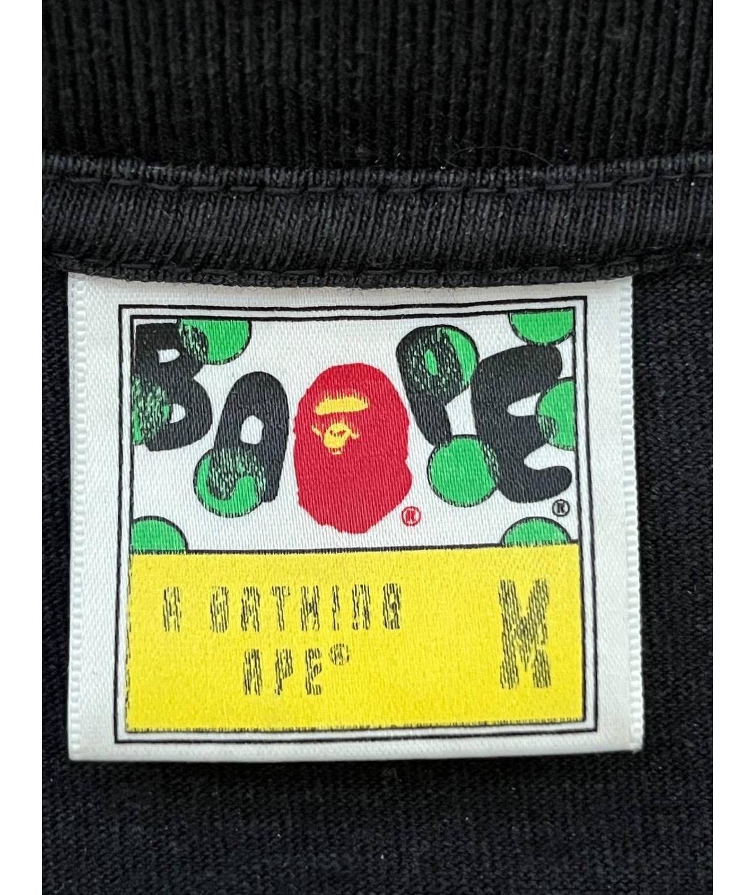 A BATHING APE Черная хлопковая футболка, фото 5