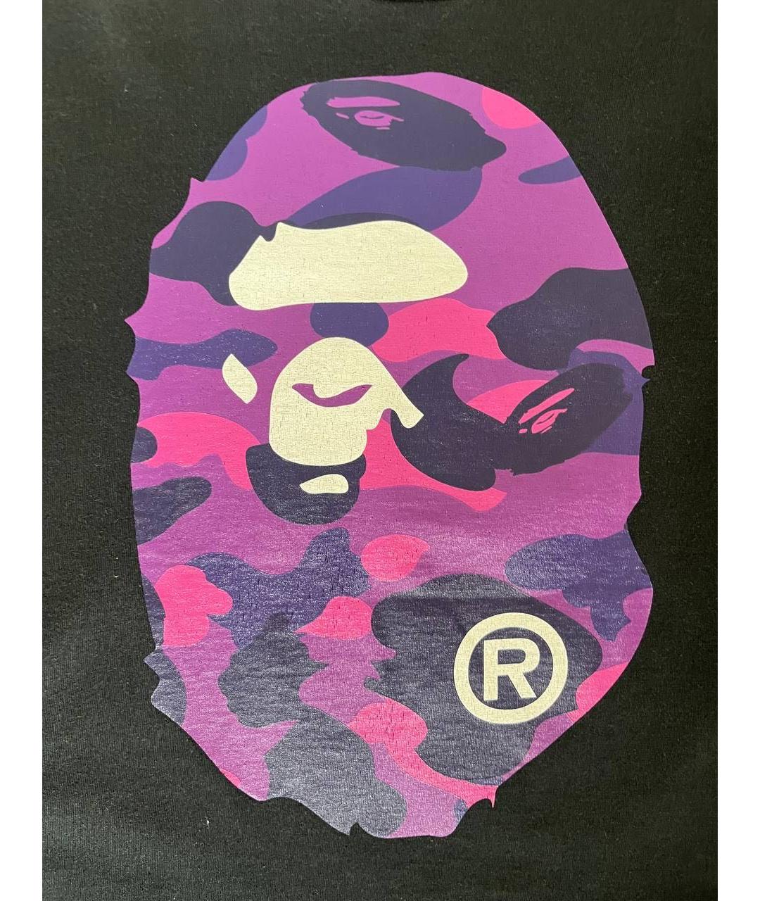 A BATHING APE Черная хлопковая футболка, фото 3