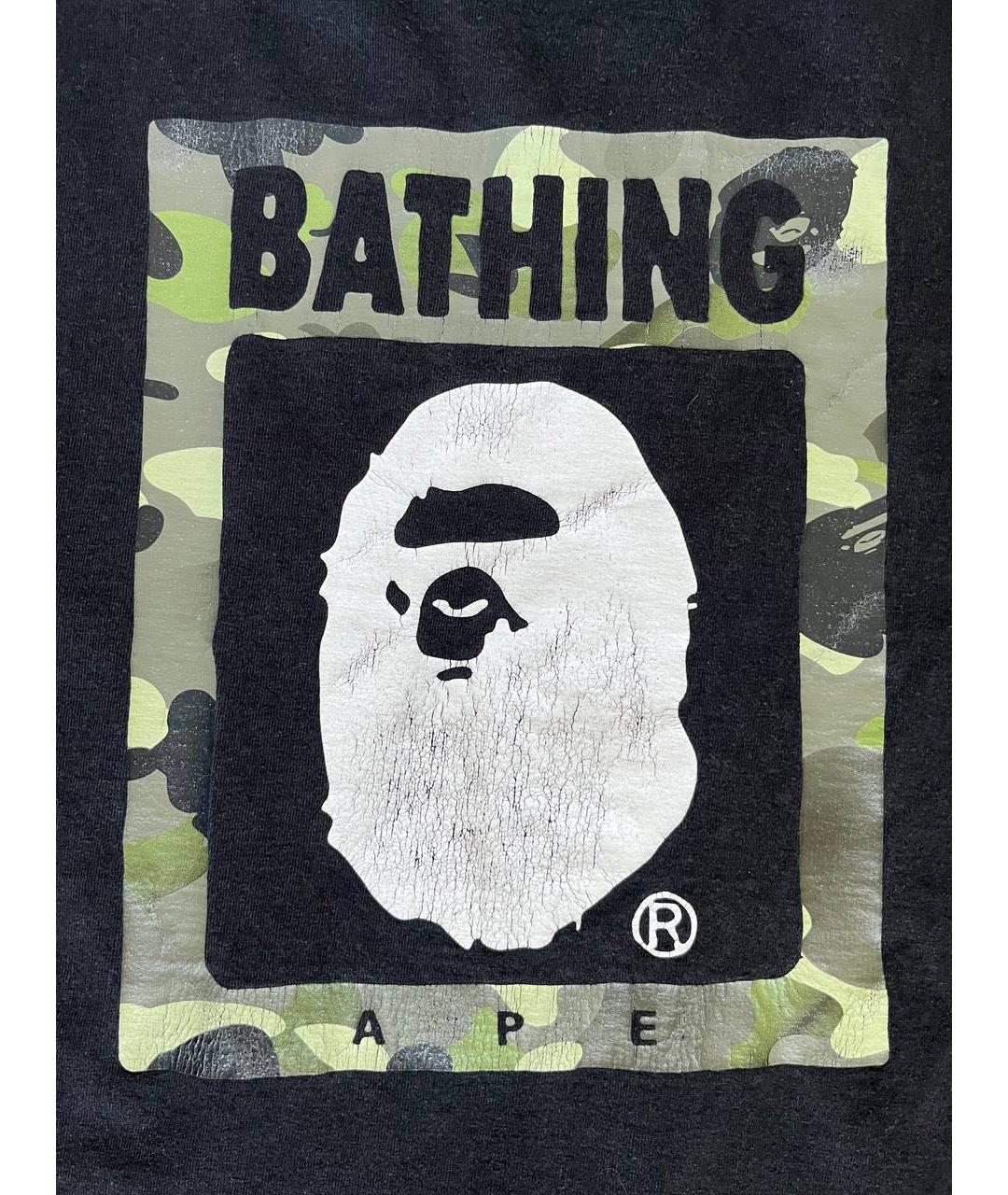 A BATHING APE Черная хлопковая футболка, фото 3