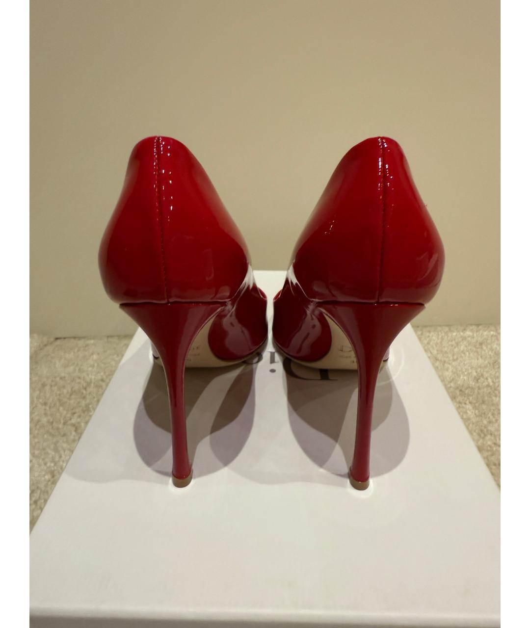 CHRISTIAN DIOR Красные туфли из лакированной кожи, фото 4