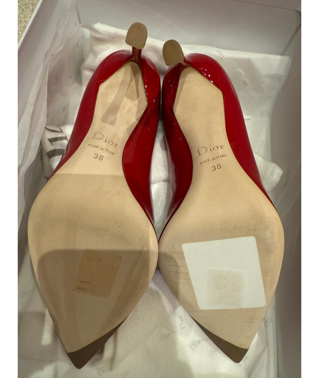 CHRISTIAN DIOR Красные туфли из лакированной кожи, фото 6