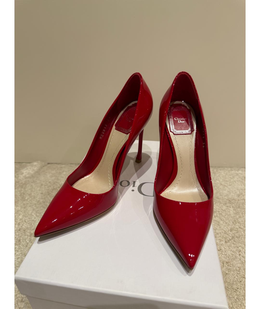 CHRISTIAN DIOR Красные туфли из лакированной кожи, фото 5