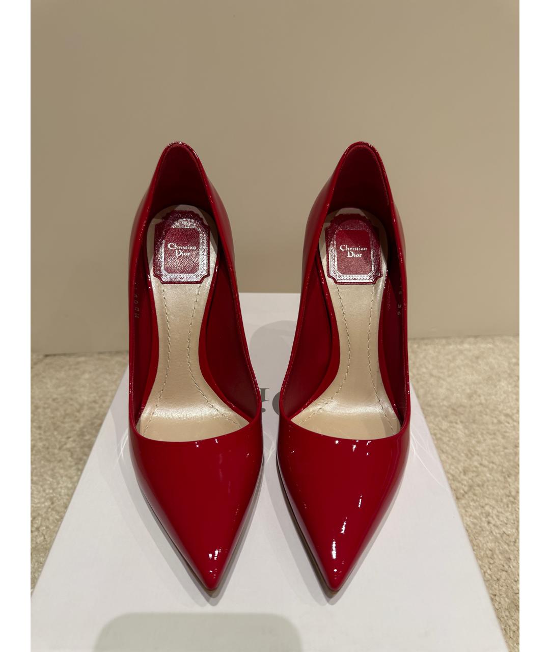 CHRISTIAN DIOR Красные туфли из лакированной кожи, фото 2