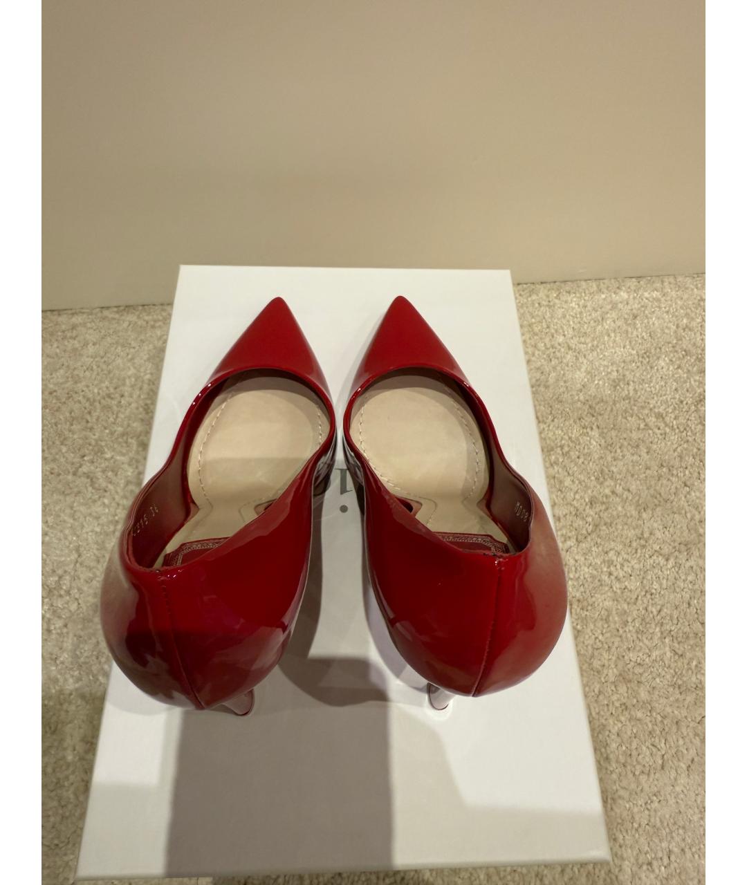 CHRISTIAN DIOR Красные туфли из лакированной кожи, фото 3