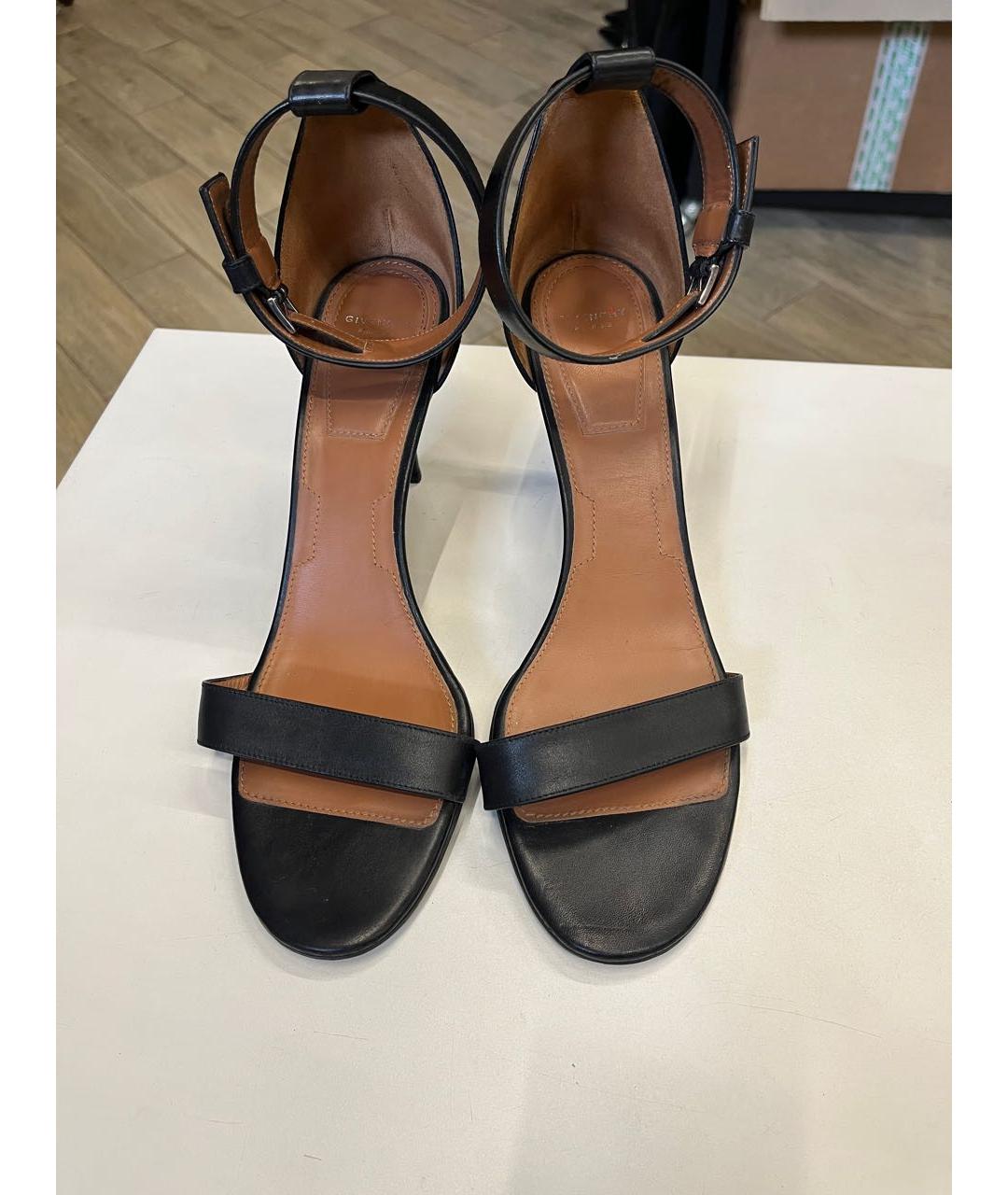 GIVENCHY Черные кожаные босоножки, фото 8