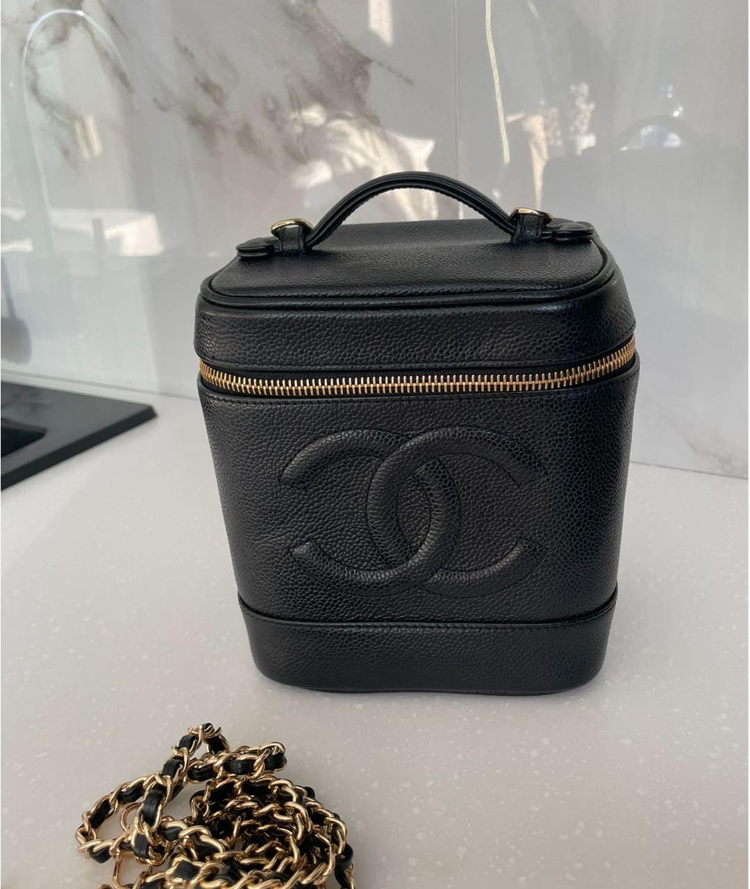 CHANEL Черная кожаная сумка с короткими ручками, фото 9