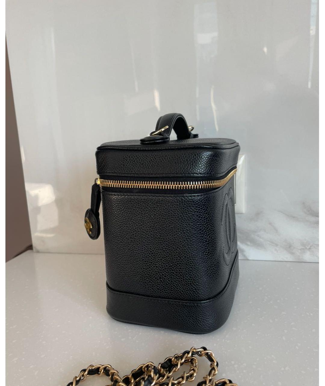 CHANEL Черная кожаная сумка с короткими ручками, фото 5