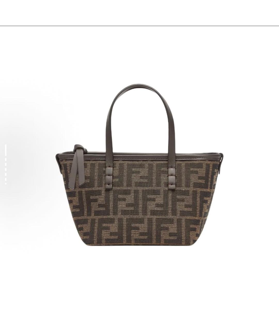 FENDI Бежевая кожаная сумка тоут, фото 5
