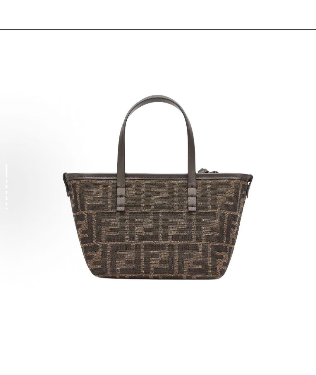 FENDI Бежевая кожаная сумка тоут, фото 3
