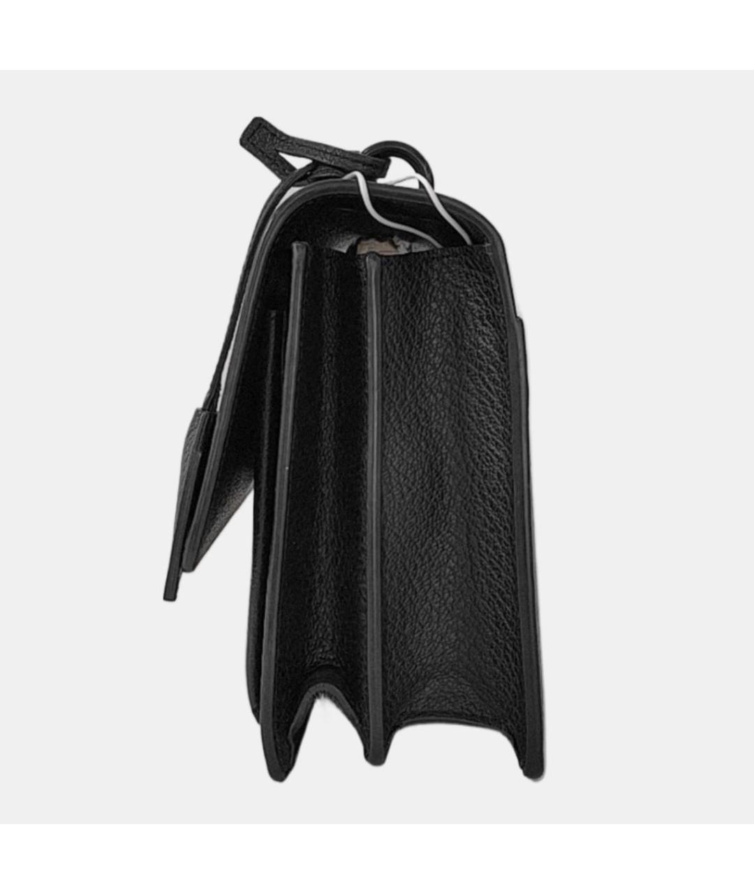 SAINT LAURENT Черная кожаная сумка через плечо, фото 2