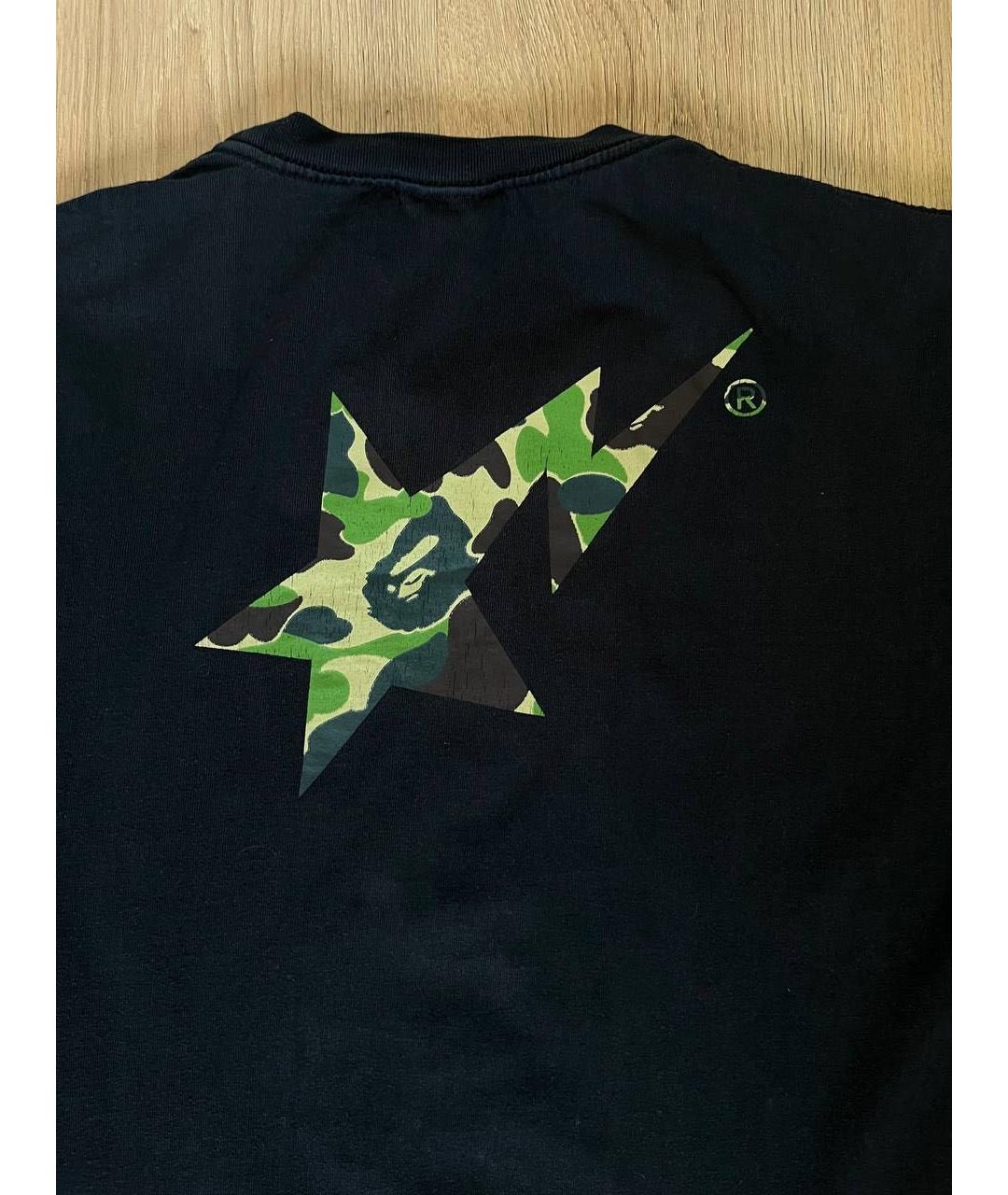 A BATHING APE Черная хлопковая футболка, фото 4