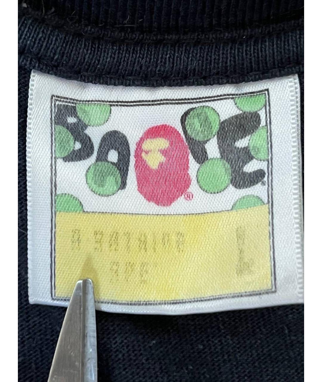 A BATHING APE Черная хлопковая футболка, фото 5