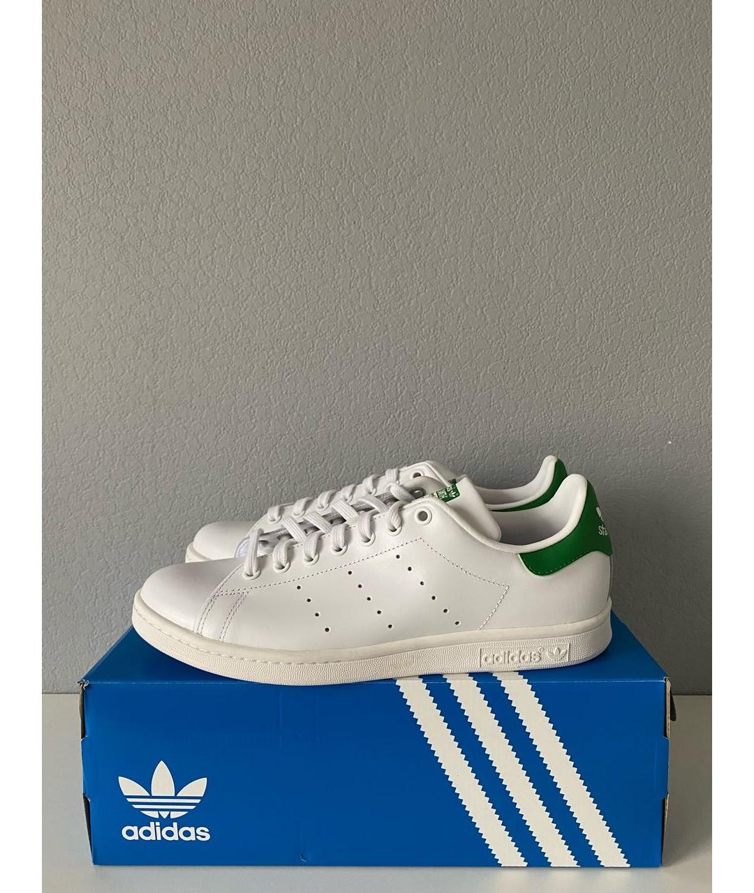 ADIDAS Белые кожаные низкие кроссовки / кеды, фото 3