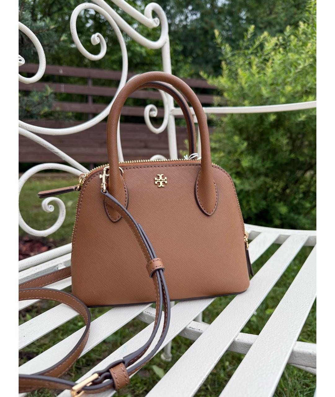 TORY BURCH Коричневая кожаная сумка через плечо, фото 4