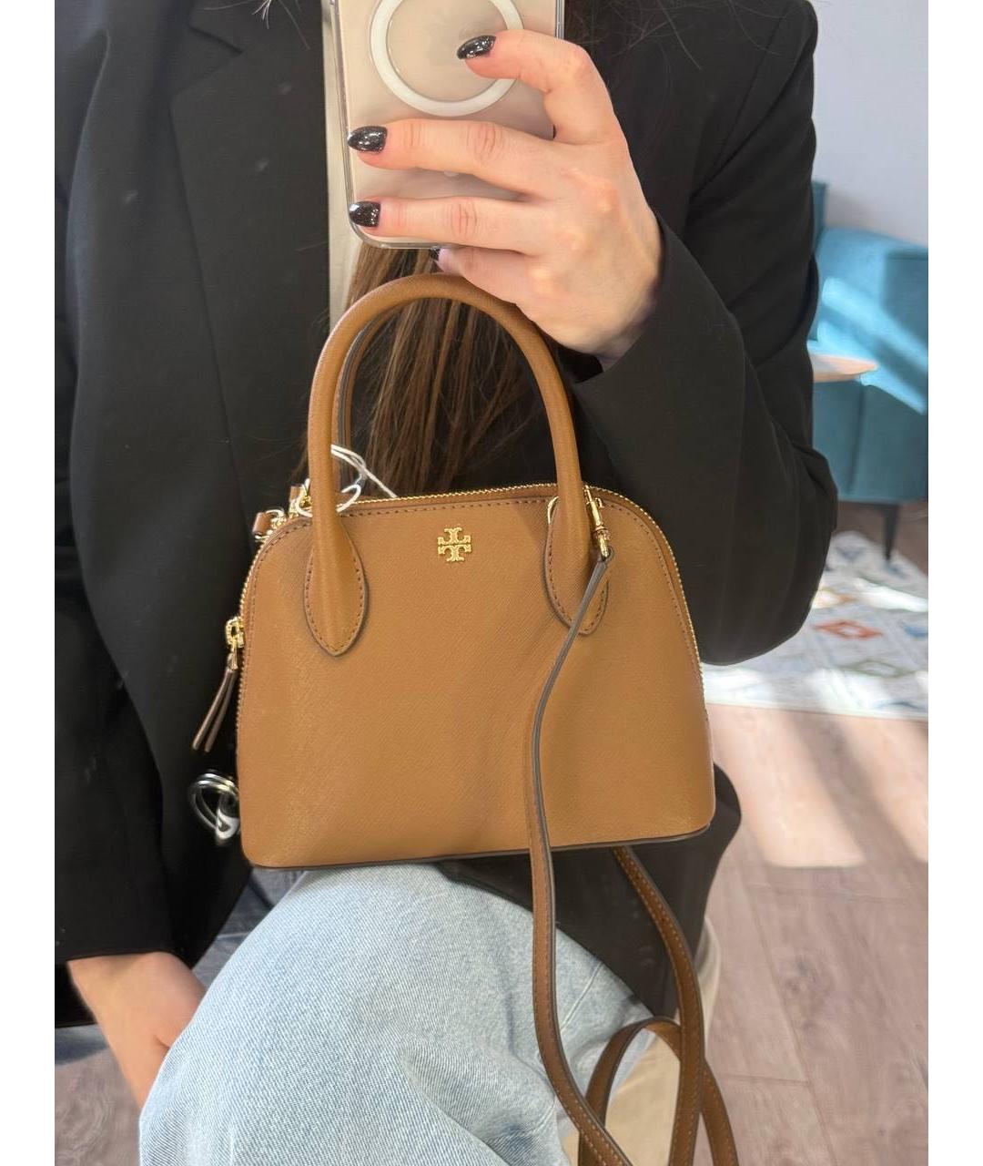 TORY BURCH Коричневая кожаная сумка через плечо, фото 2