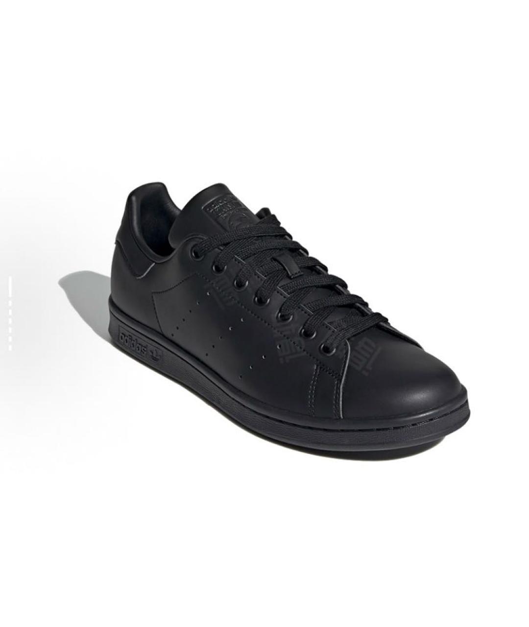 ADIDAS Черные кожаные низкие кроссовки / кеды, фото 4