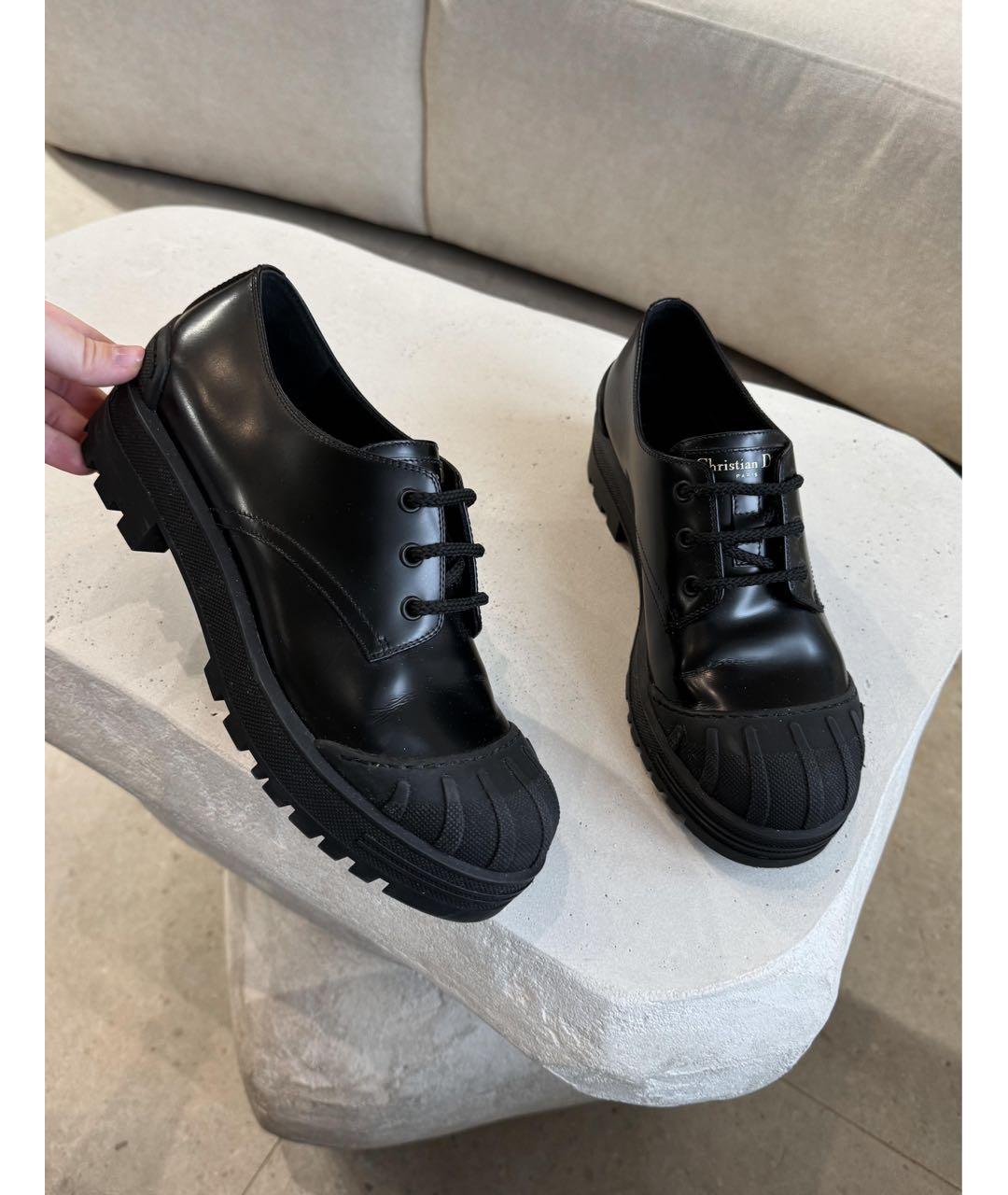 CHRISTIAN DIOR Черные кожаные ботинки, фото 4
