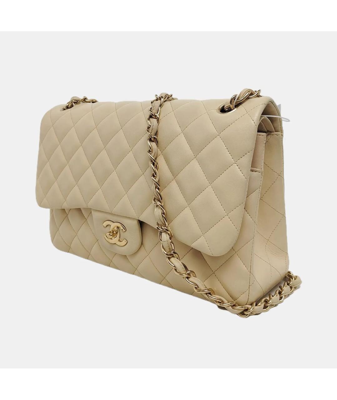 CHANEL Бежевая кожаная сумка через плечо, фото 2