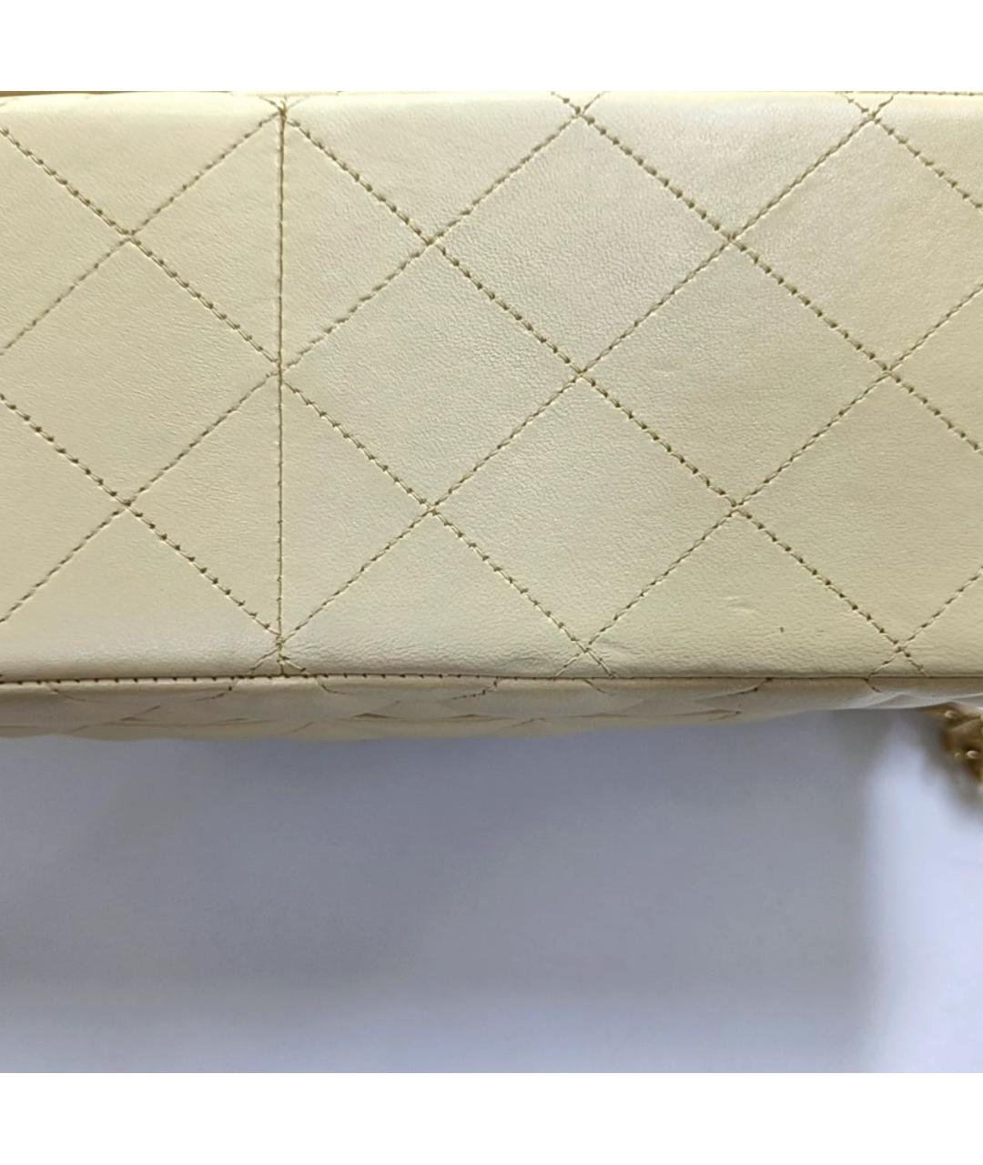 CHANEL Бежевая кожаная сумка через плечо, фото 7