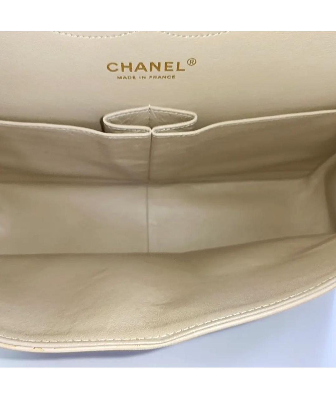 CHANEL Бежевая кожаная сумка через плечо, фото 5