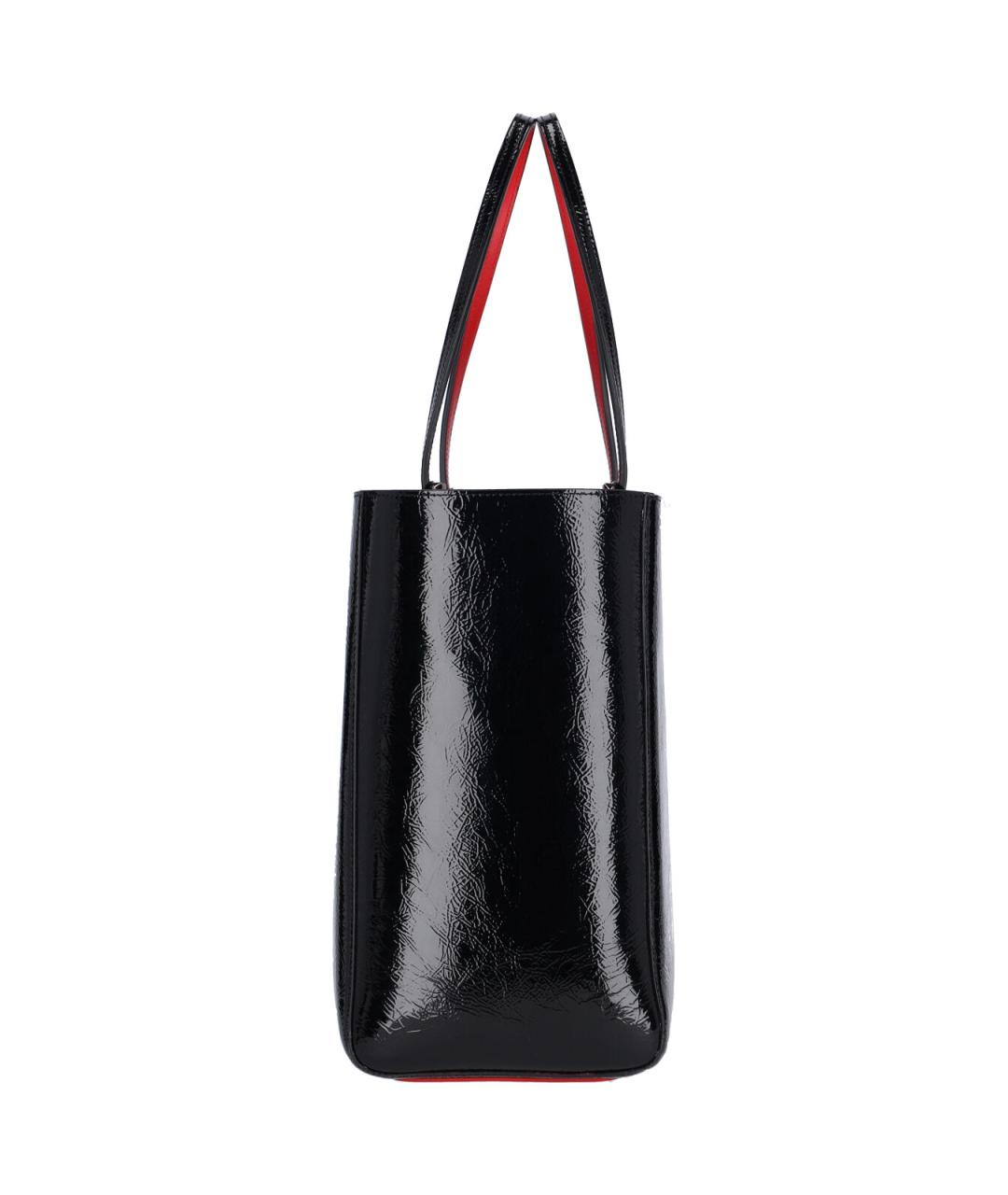 CHRISTIAN LOUBOUTIN Черная кожаная сумка тоут, фото 5