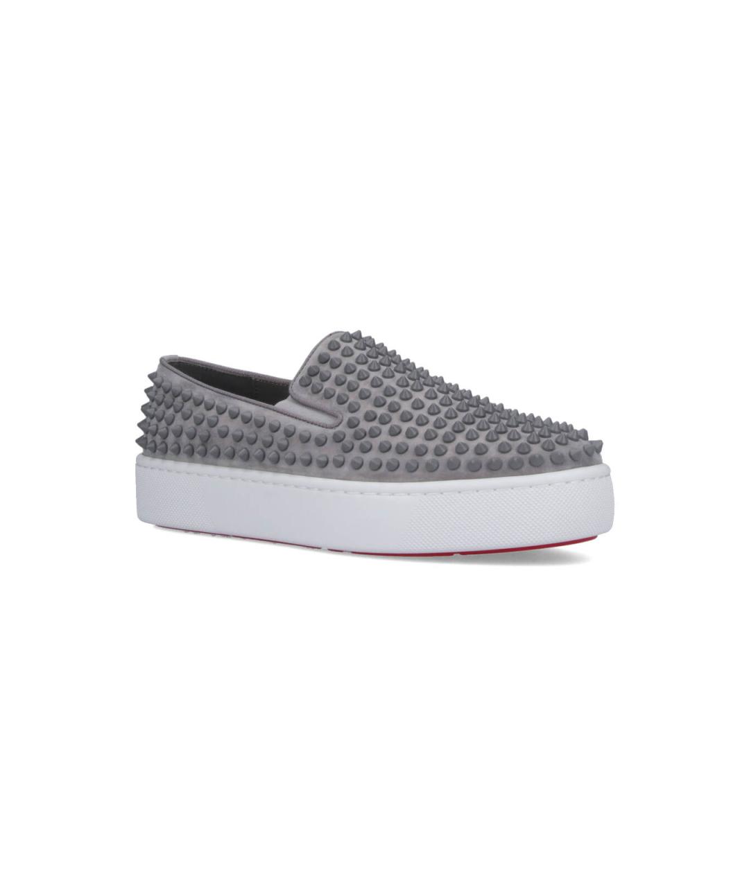 CHRISTIAN LOUBOUTIN Серые слипоны, фото 2