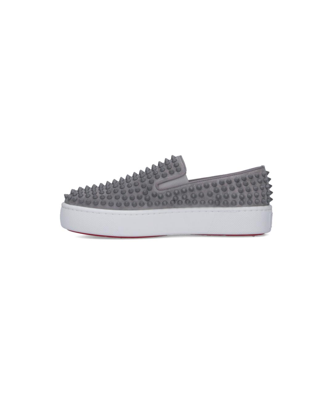 CHRISTIAN LOUBOUTIN Серые слипоны, фото 3