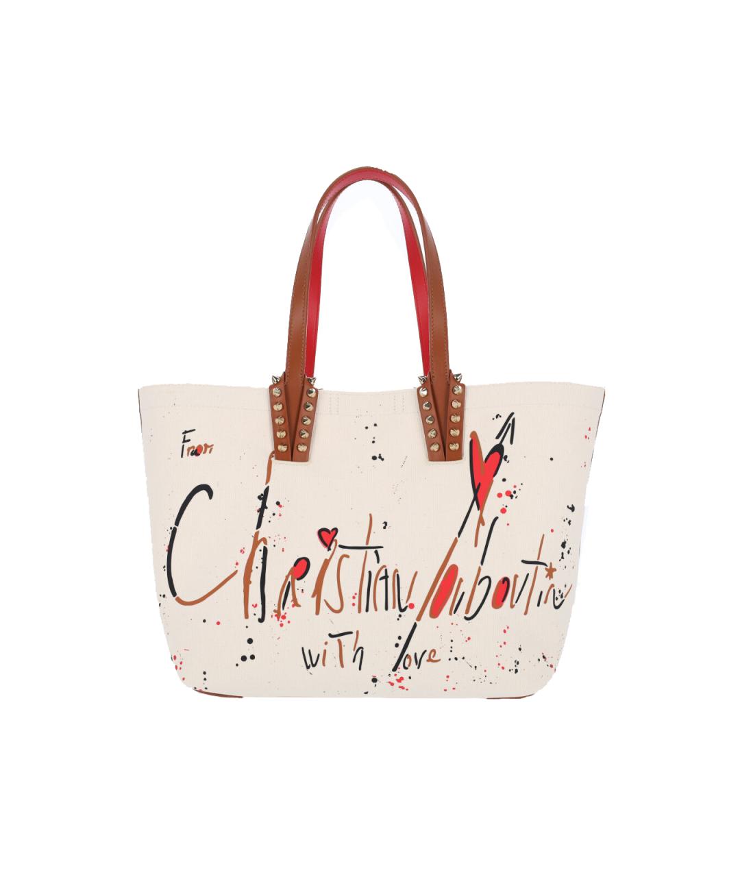 CHRISTIAN LOUBOUTIN Бежевая сумка тоут, фото 1