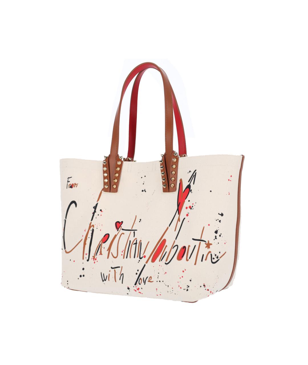 CHRISTIAN LOUBOUTIN Бежевая сумка тоут, фото 2