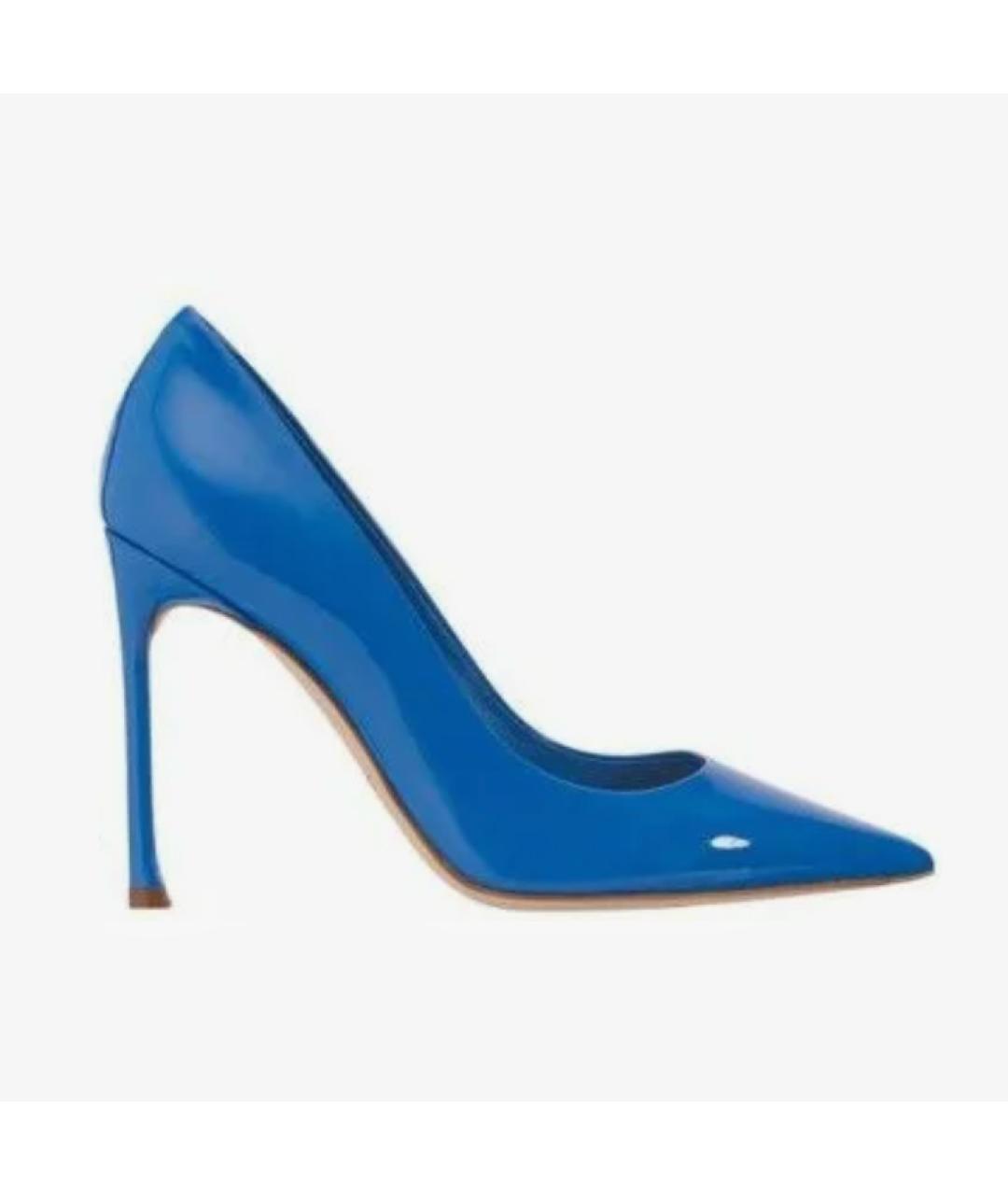CHRISTIAN DIOR Голубые туфли из лакированной кожи, фото 8