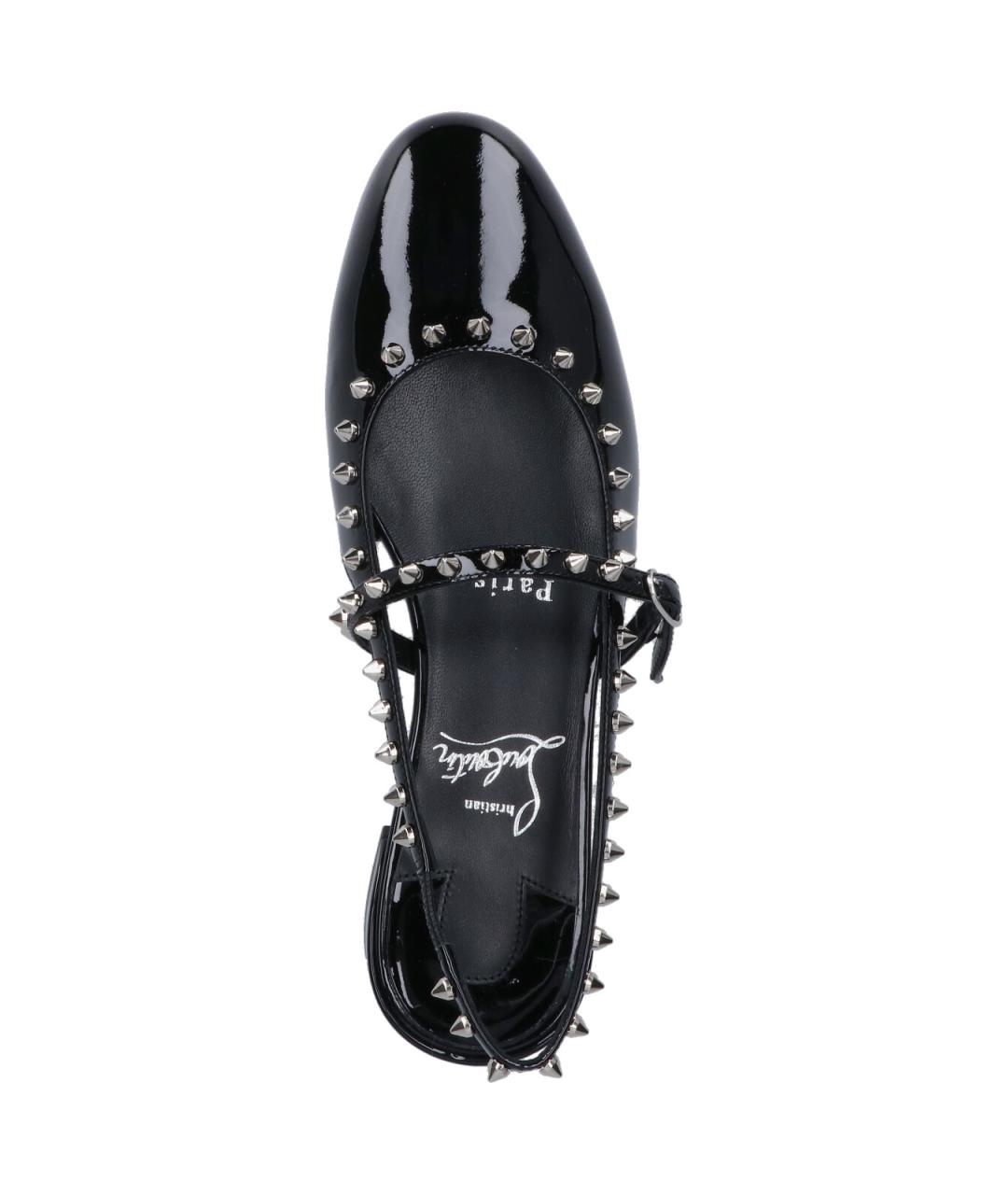 CHRISTIAN LOUBOUTIN Черные балетки из лакированной кожи, фото 5