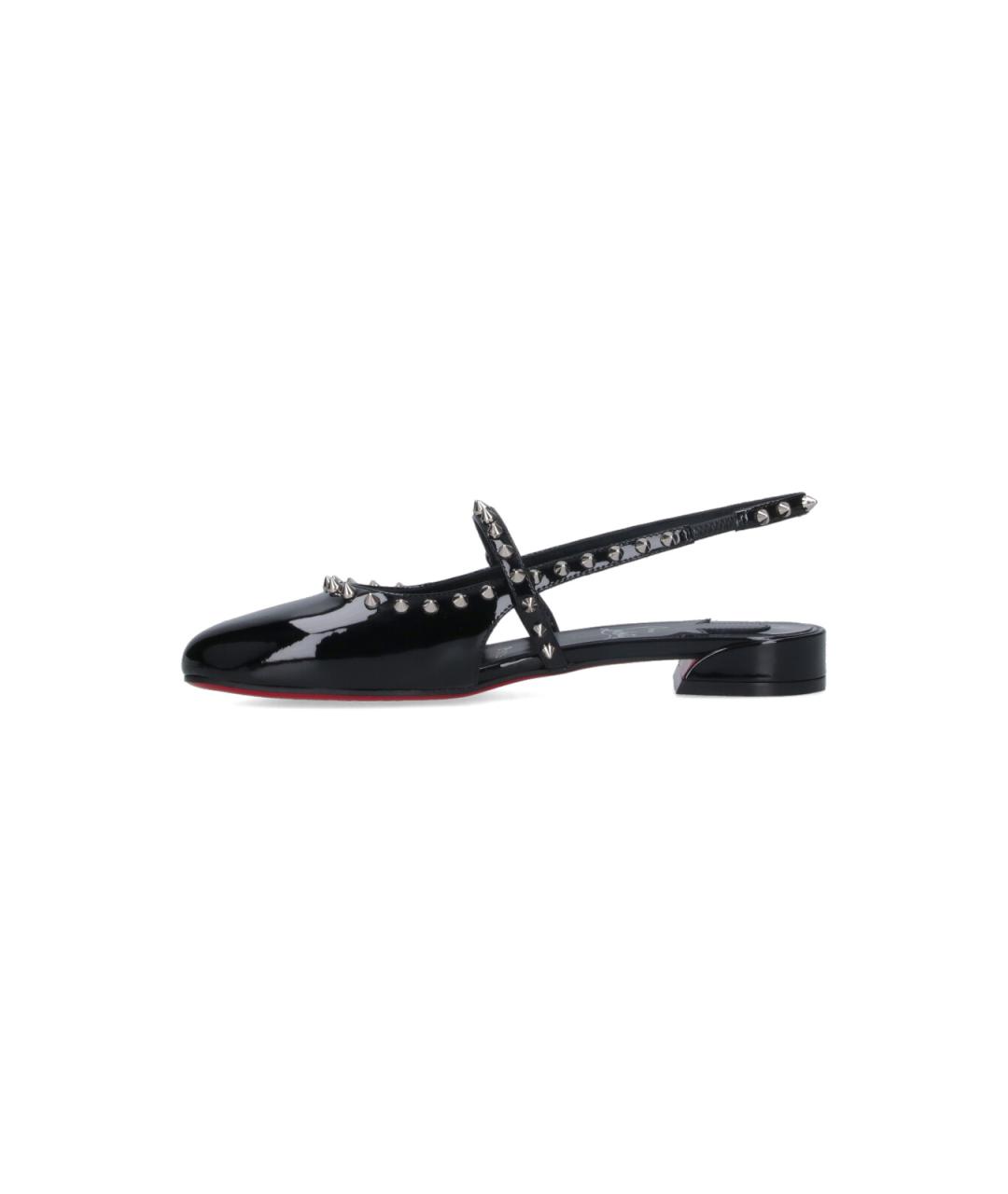 CHRISTIAN LOUBOUTIN Черные балетки из лакированной кожи, фото 3