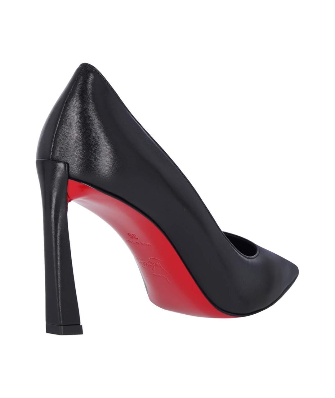 CHRISTIAN LOUBOUTIN Черные кожаные туфли, фото 4
