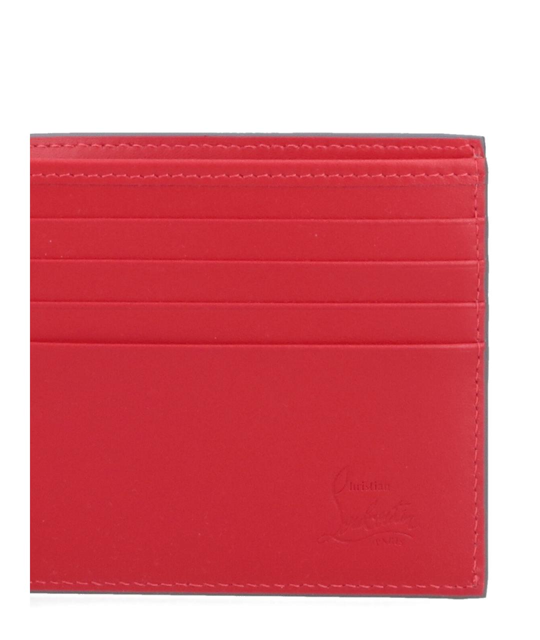 CHRISTIAN LOUBOUTIN Серый кожаный кошелек, фото 4