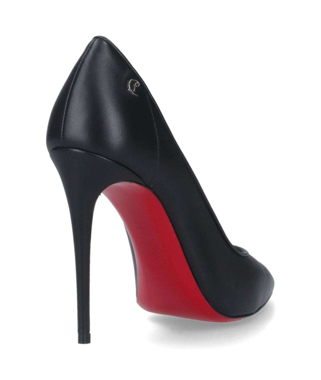 CHRISTIAN LOUBOUTIN Черные кожаные туфли, фото 4