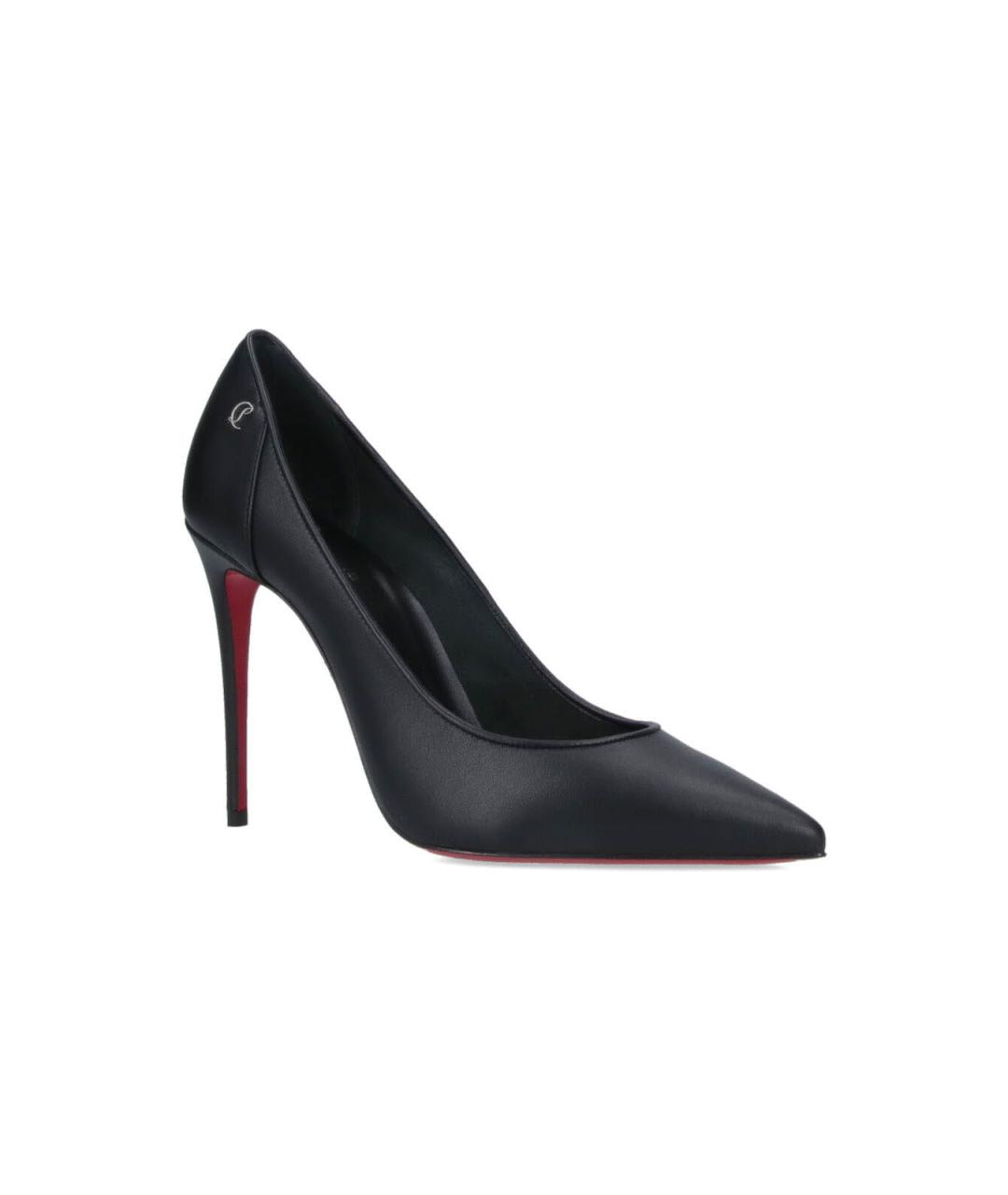 CHRISTIAN LOUBOUTIN Черные кожаные туфли, фото 2