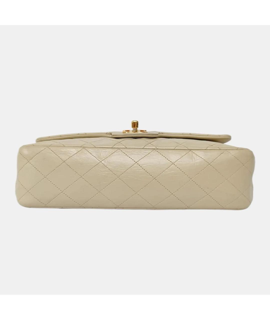 CHANEL Бежевая кожаная сумка через плечо, фото 5