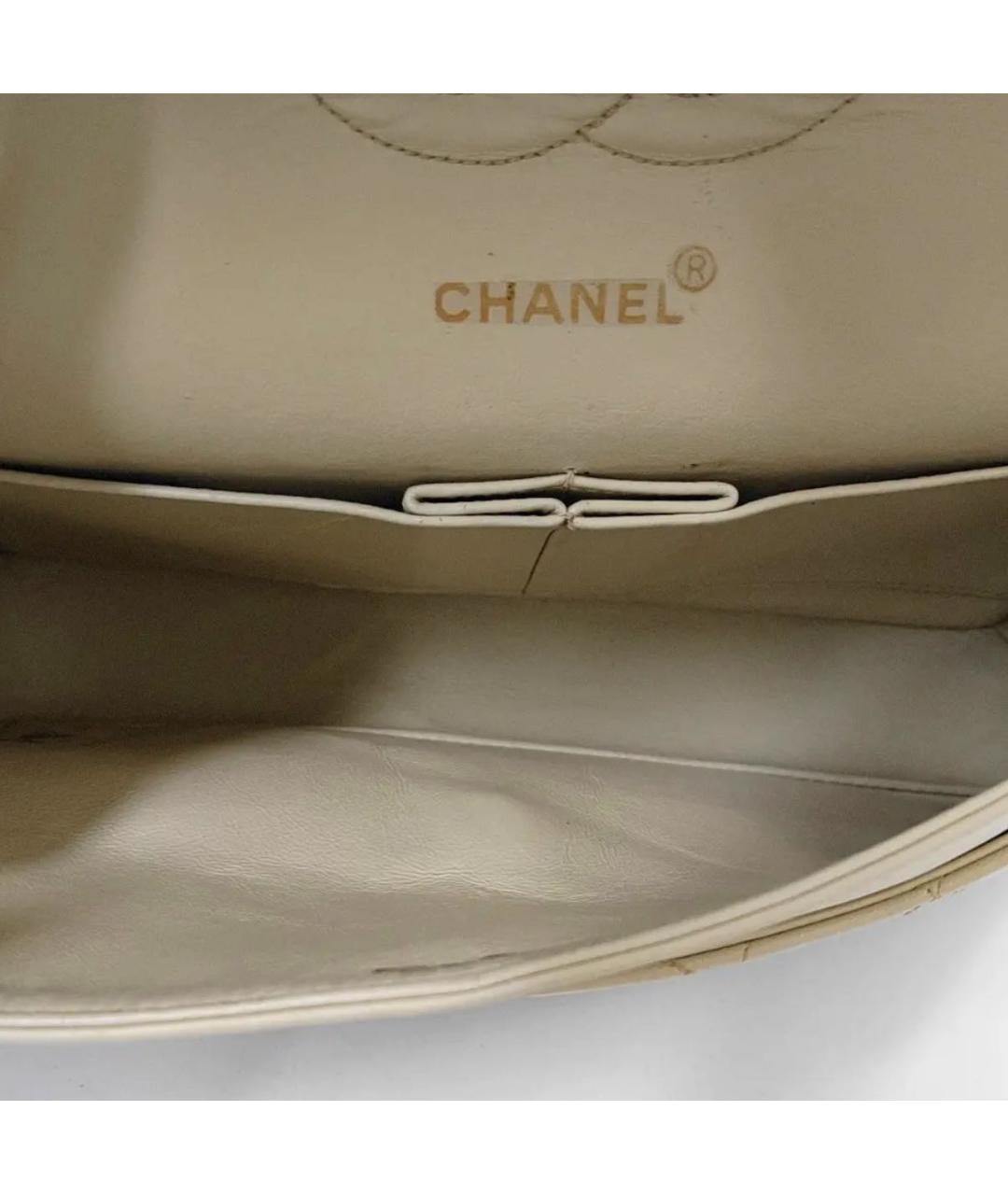 CHANEL Бежевая кожаная сумка через плечо, фото 6