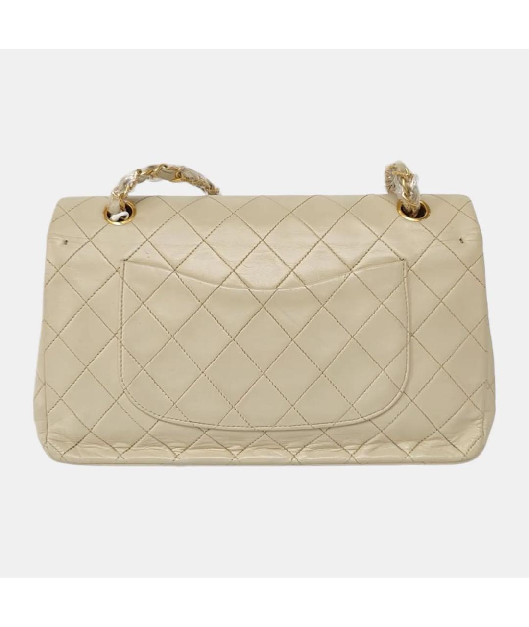 CHANEL Бежевая кожаная сумка через плечо, фото 4