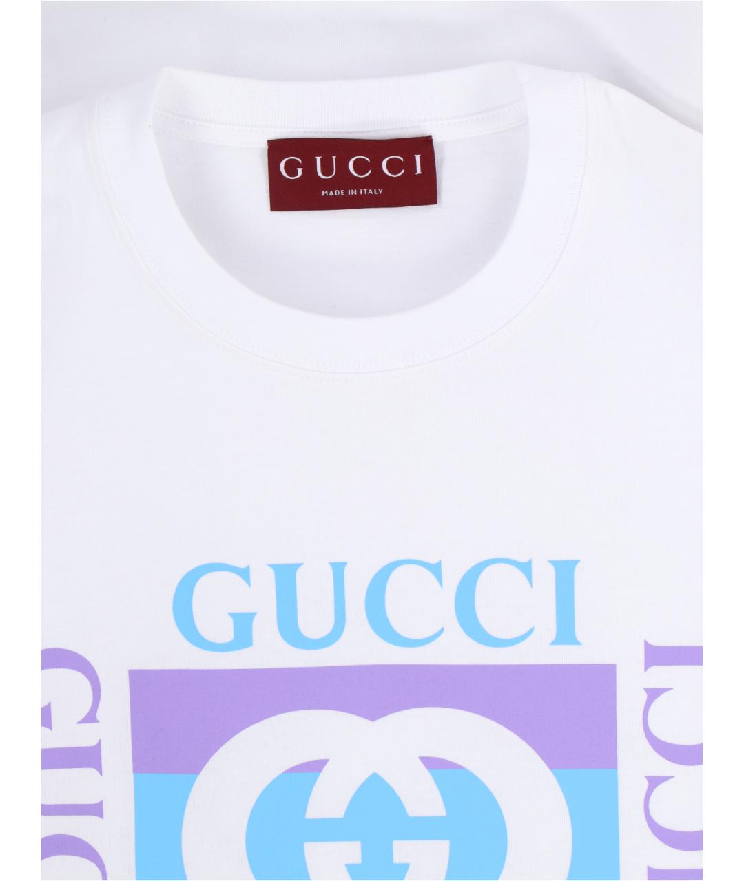 GUCCI Белая хлопковая футболка, фото 3