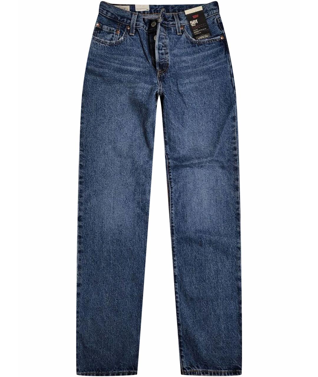 LEVI'S Синие хлопковые прямые джинсы, фото 1