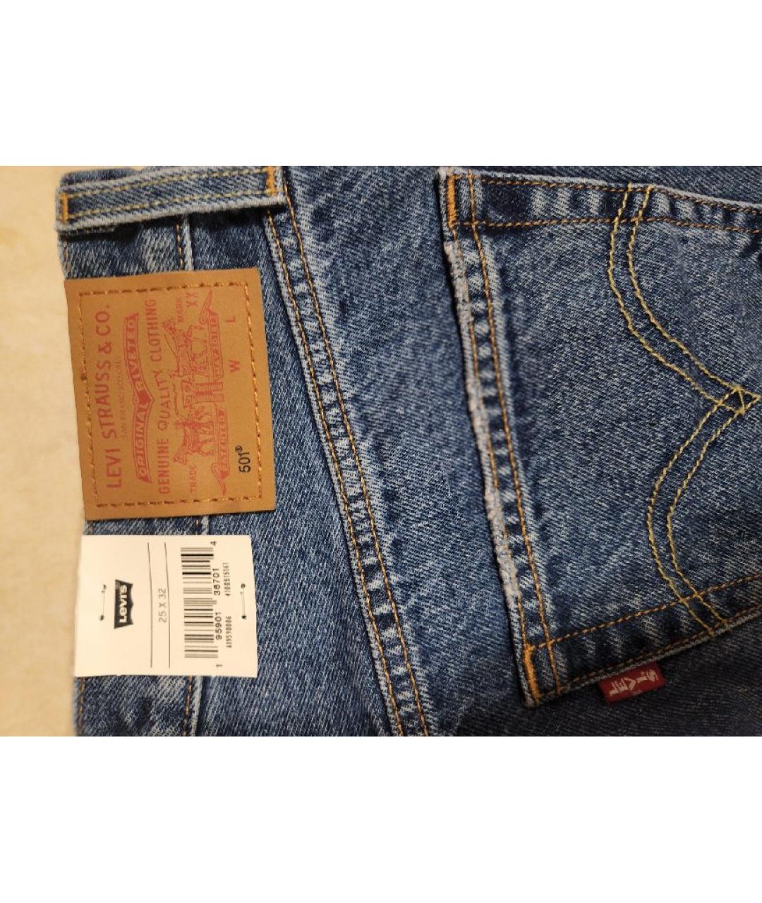 LEVI'S Синие хлопковые прямые джинсы, фото 5