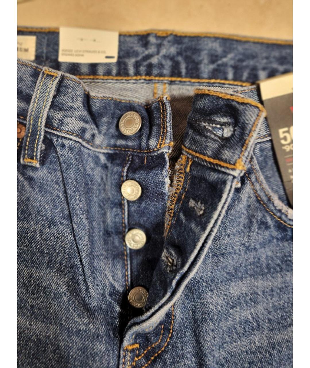 LEVI'S Синие хлопковые прямые джинсы, фото 3