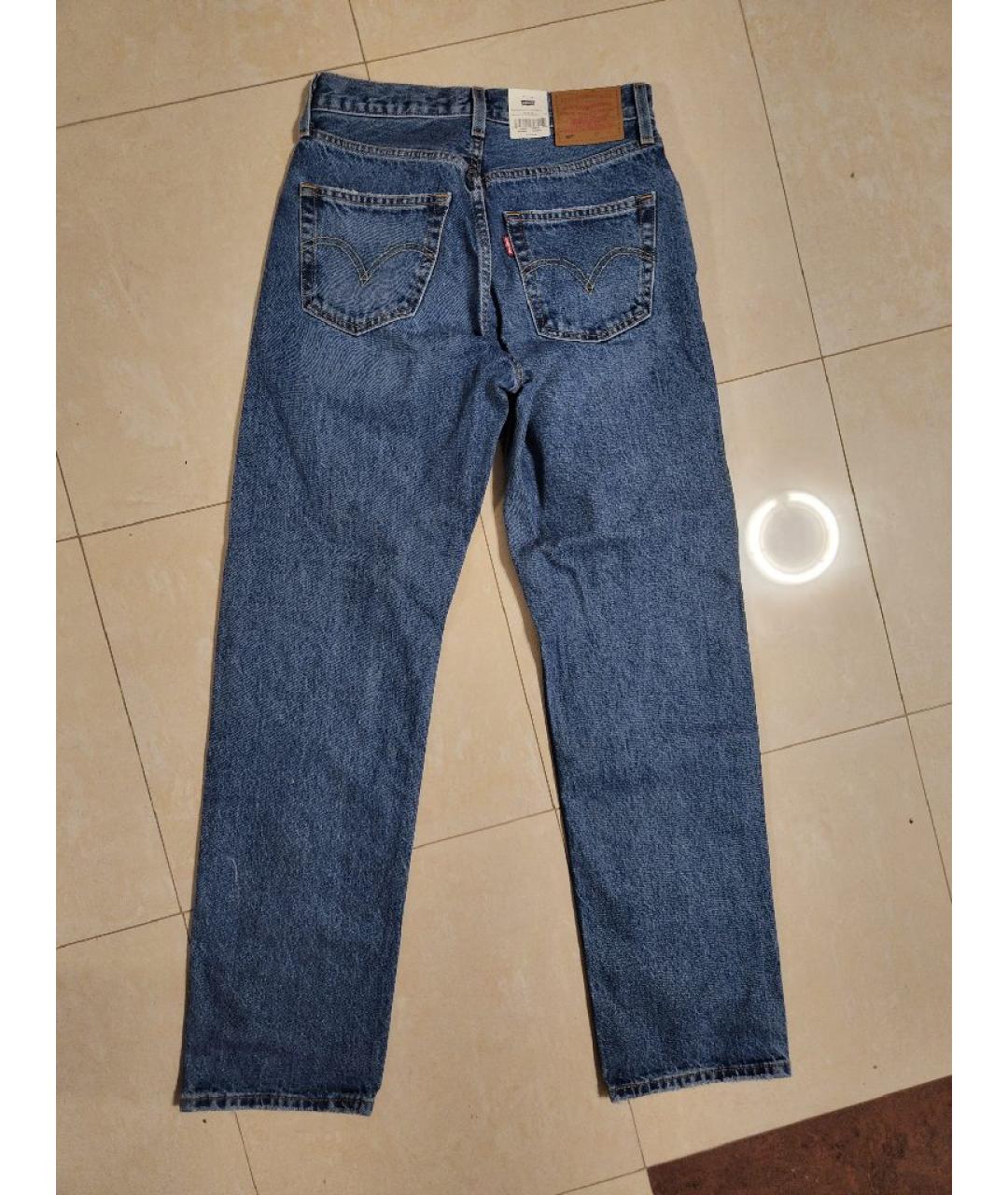 LEVI'S Синие хлопковые прямые джинсы, фото 2