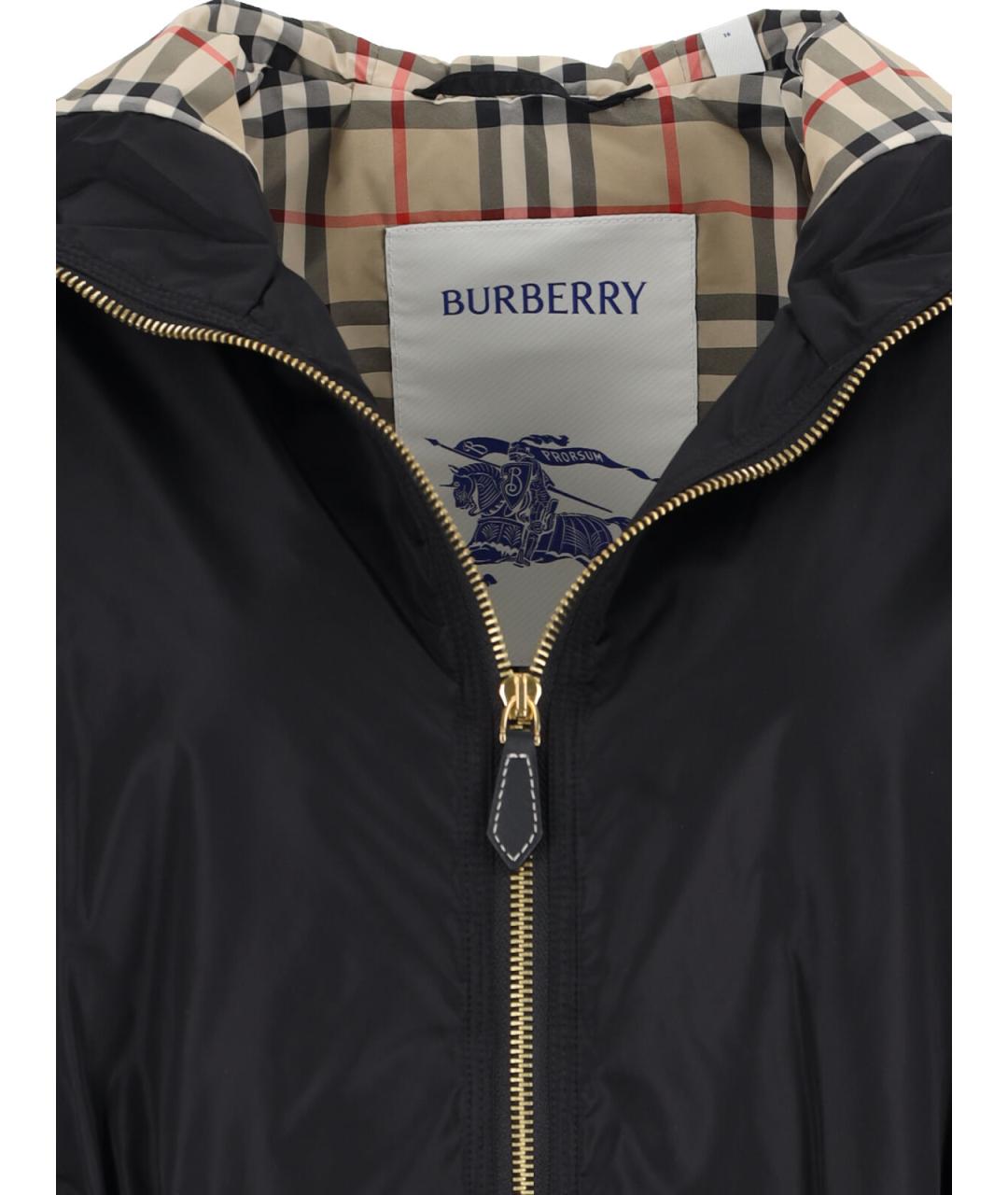 BURBERRY Черная полиамидовая куртка, фото 3