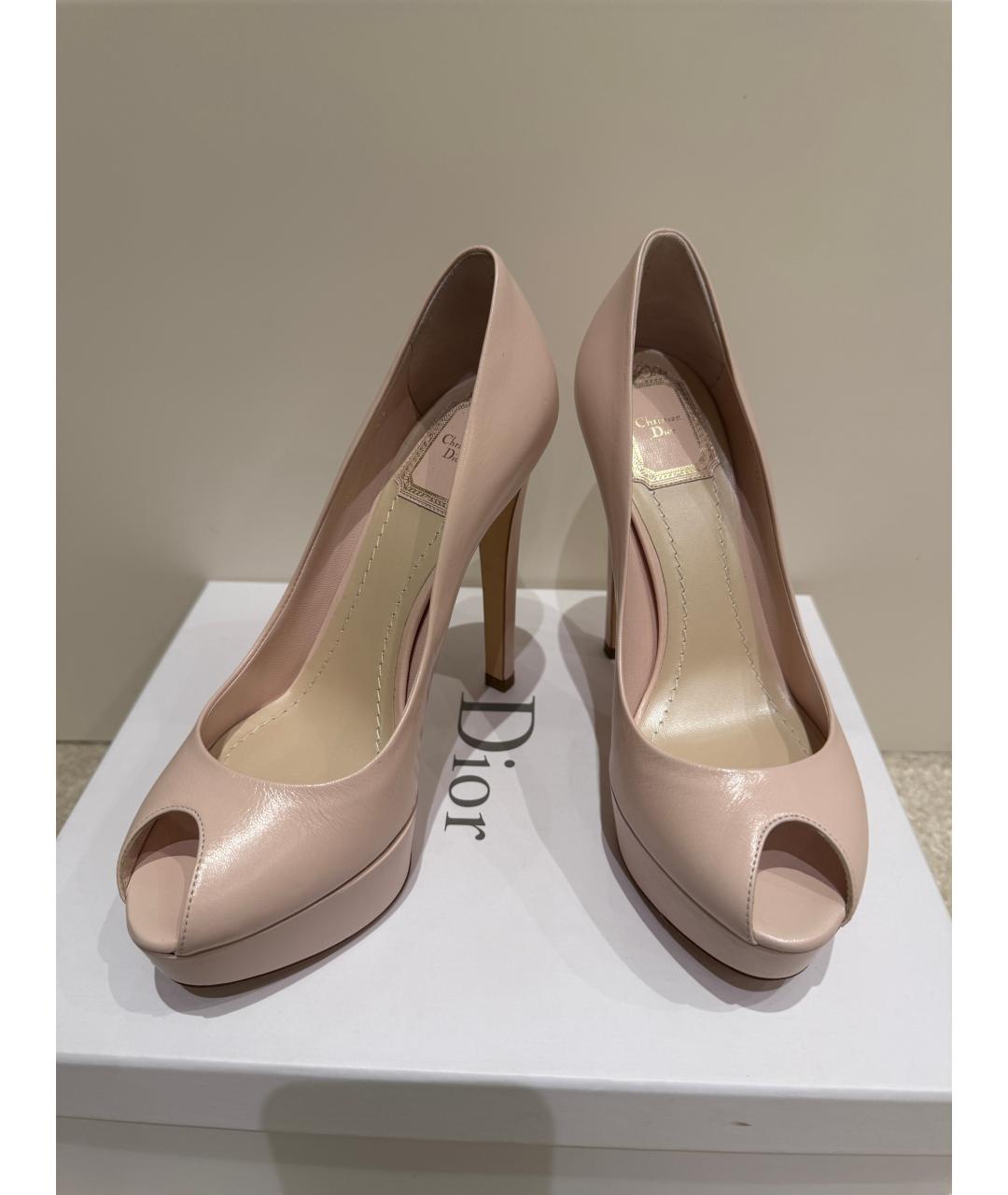 CHRISTIAN DIOR Розовые кожаные туфли, фото 3